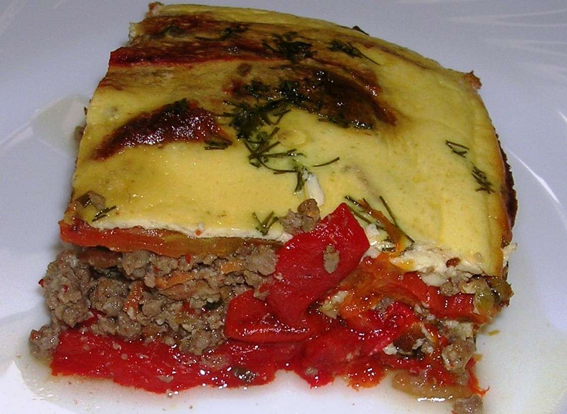 Moussaka con peperoni