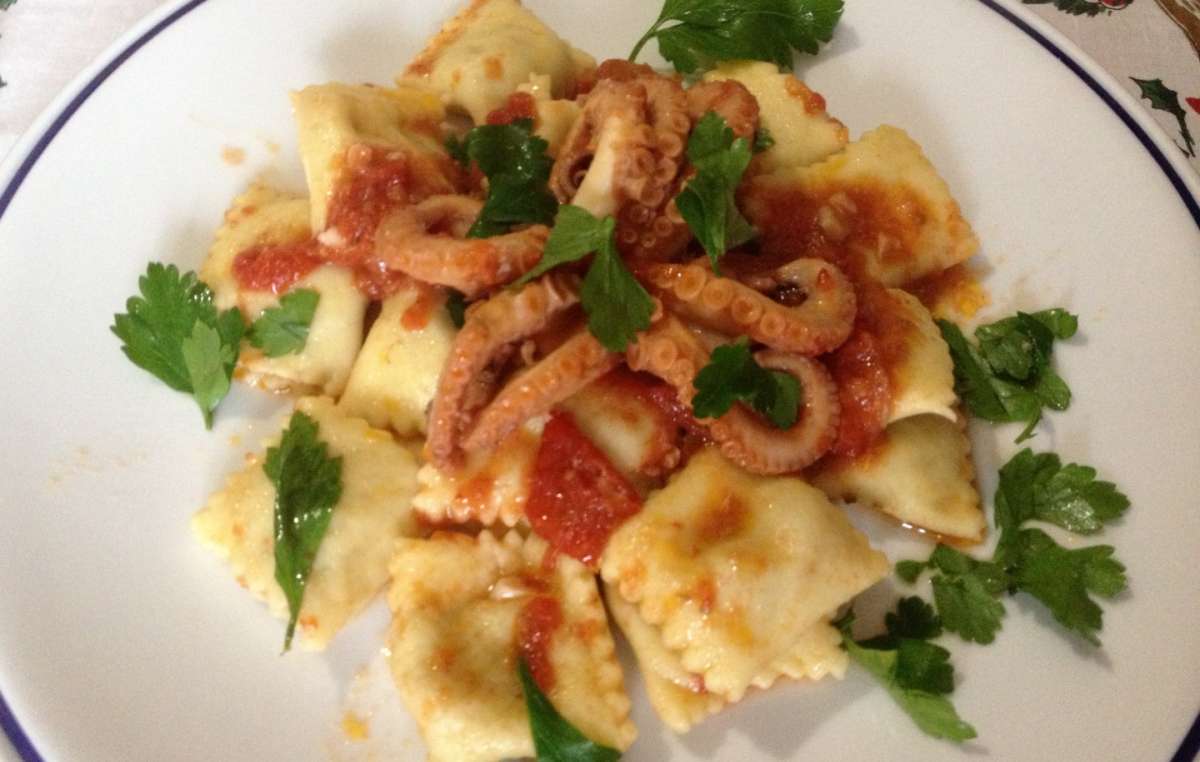 Ravioli con moscardini