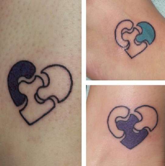 Tatuaggio per sorelle con cuore