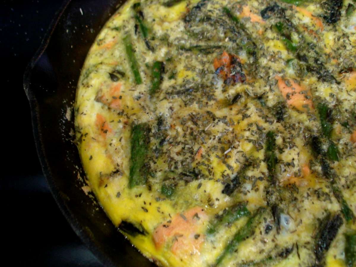 Variante con salmone e asparagi