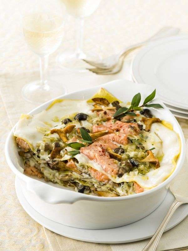 Variante con salmone e funghi