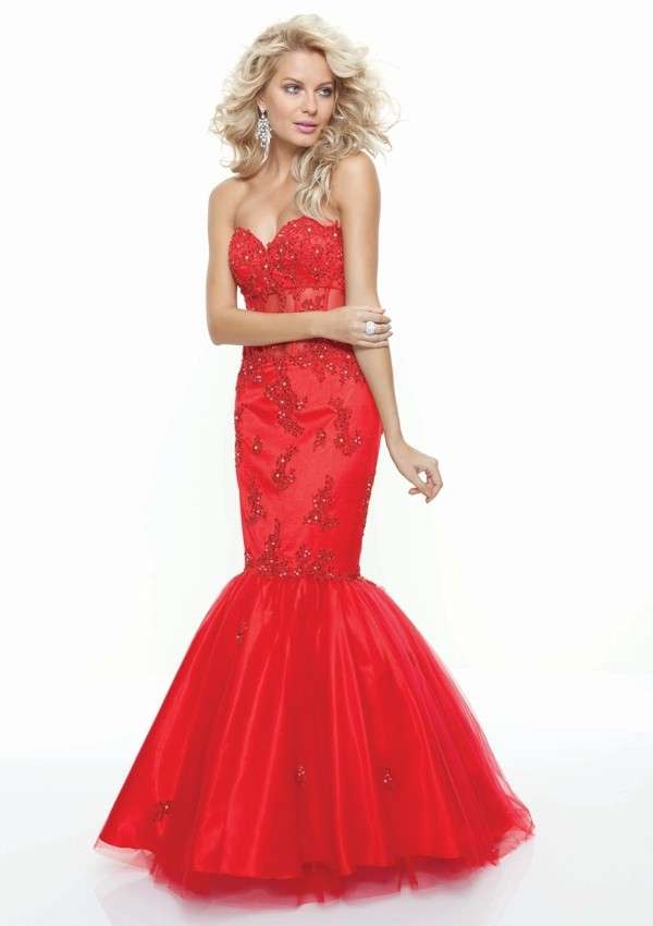 Abito rosso a sirena classico