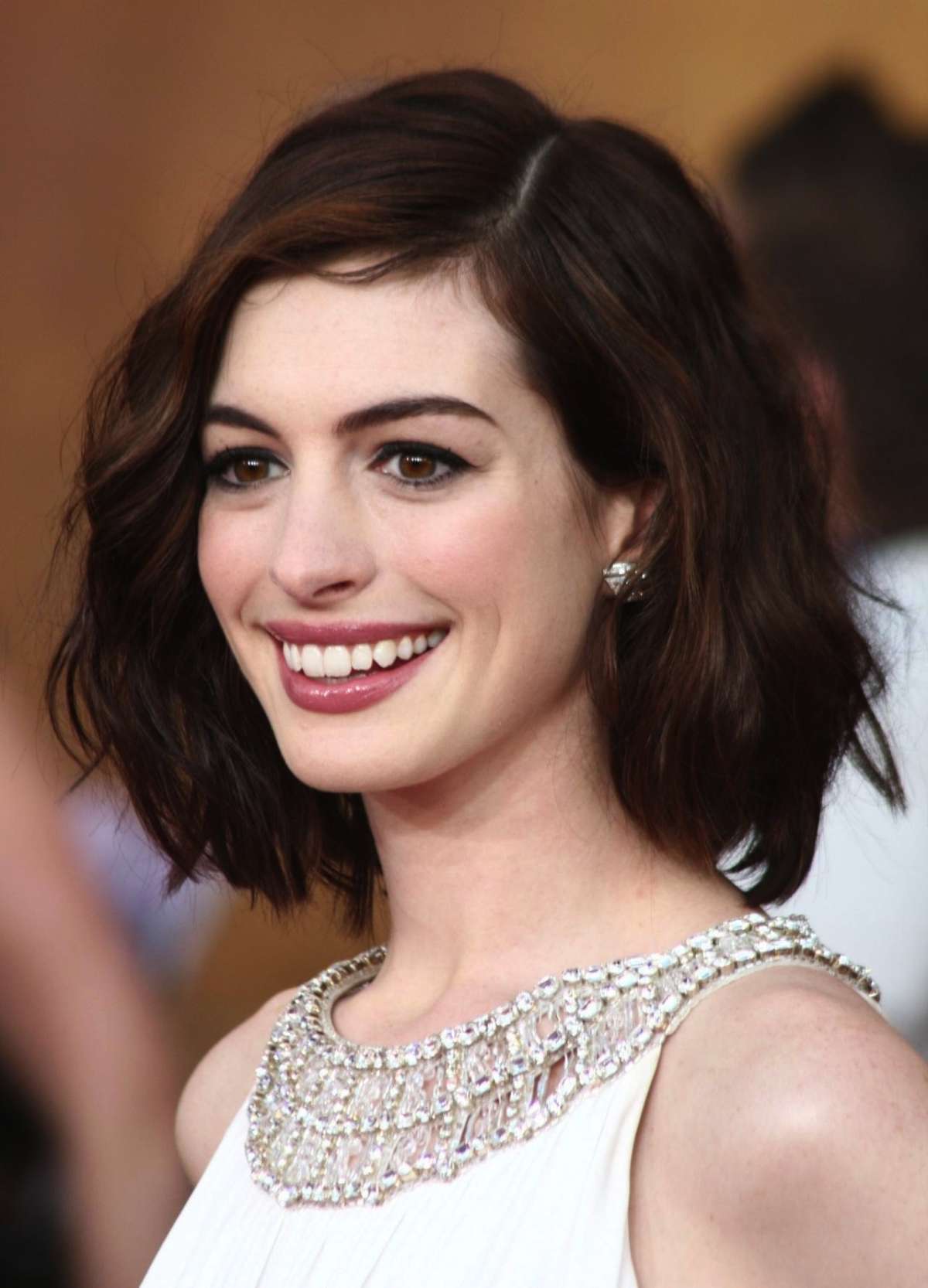 Anne Hathaway con capelli castani