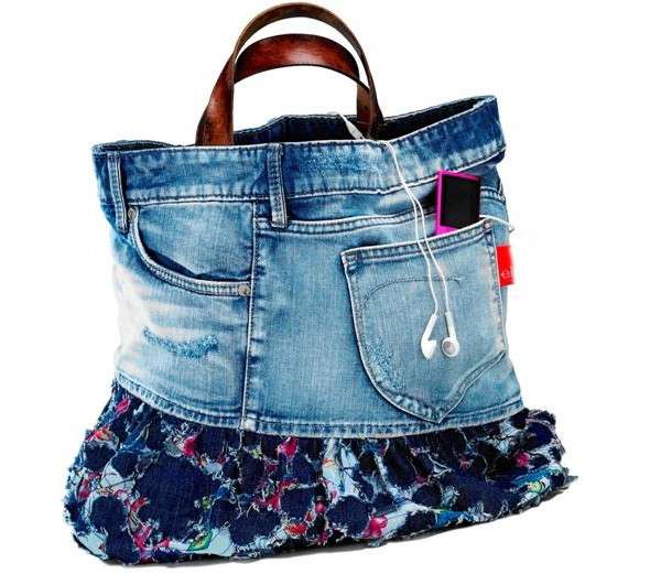 Borsa a spalla in denim