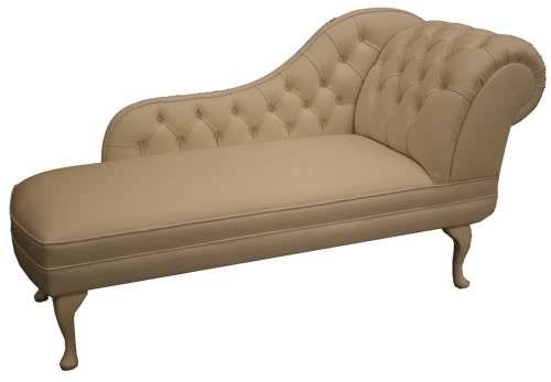 Chaise longue in pelle beige