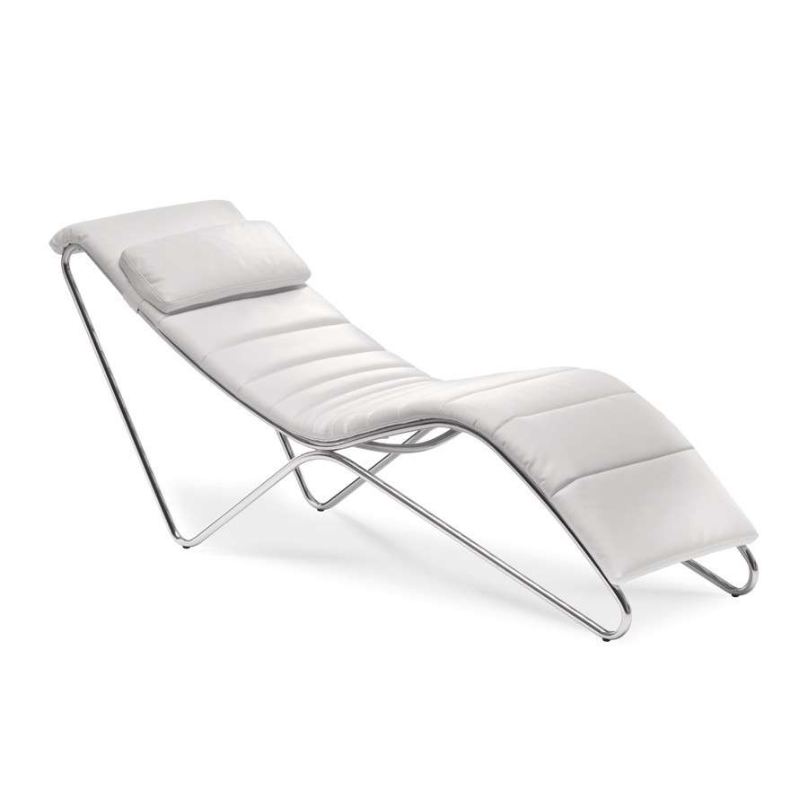 Chaise longue in pelle e acciaio