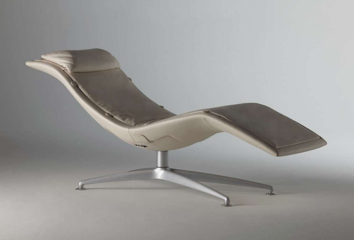 Chaise longue metallo e cuoio