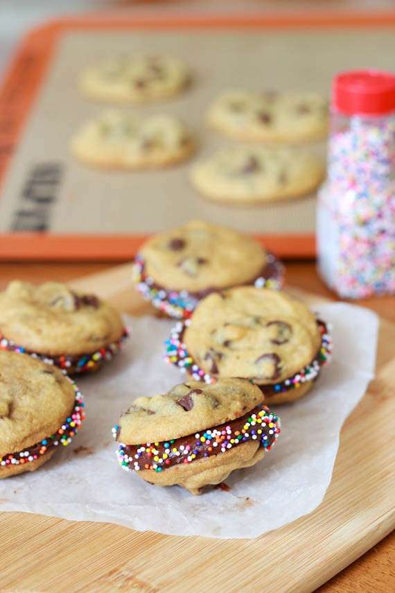 Cookies con gocce di cioccolato e nutella