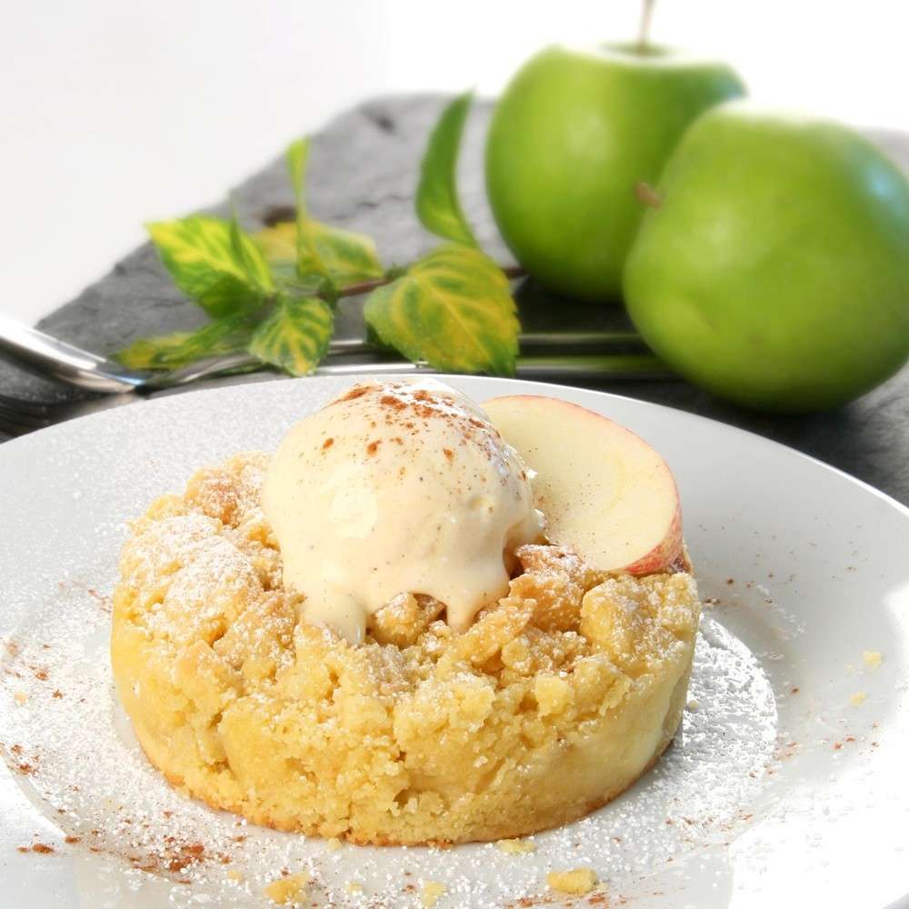 Crumble di mele con gelato