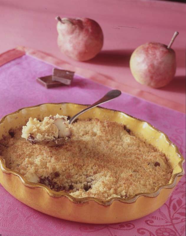 Crumble di pere e cioccolato