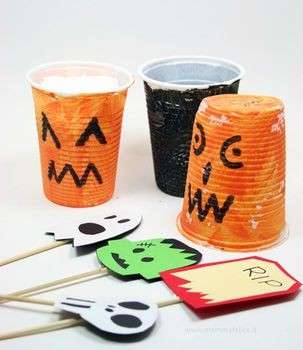 Halloween lavoretti bicchierini mostruosi