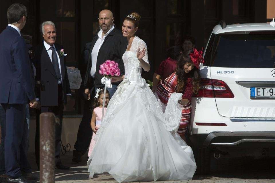 L'arrivo della sposa vip in chiesa