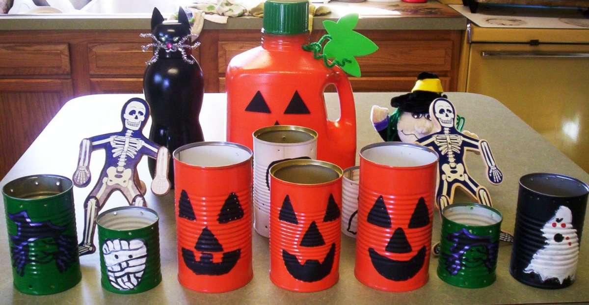 Lavoretti Halloween per bambini con barattoli