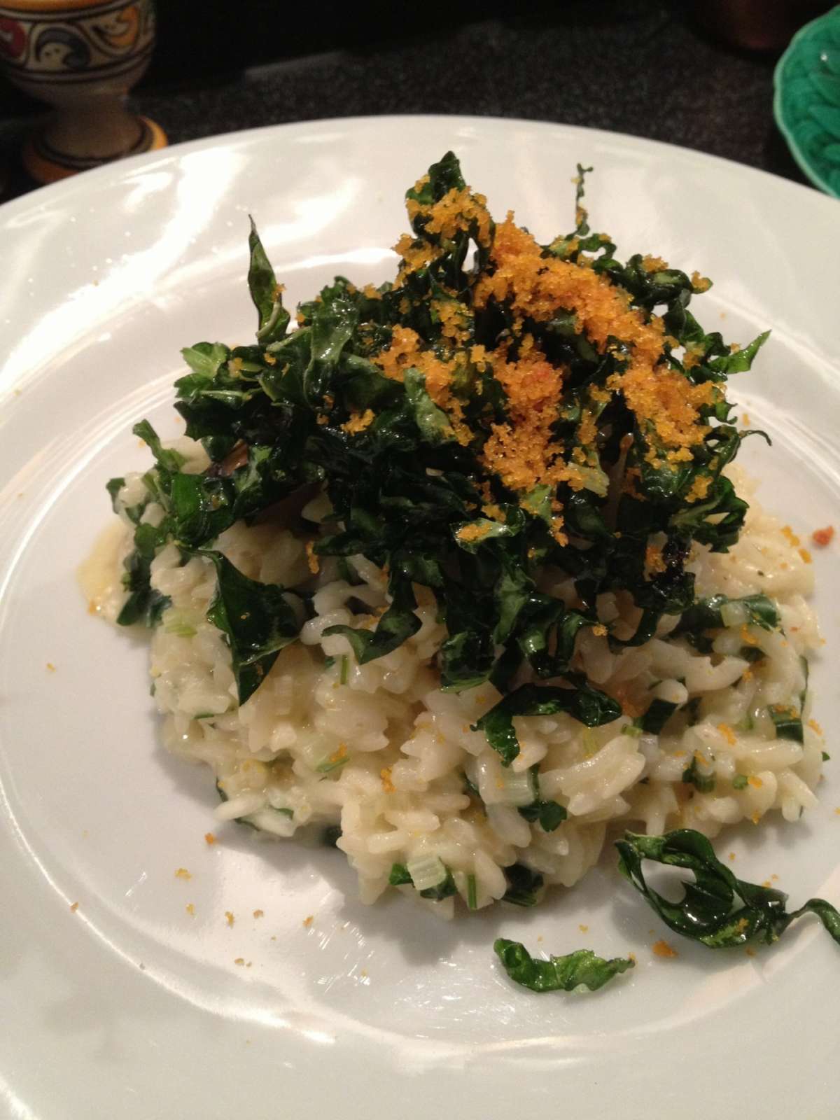 Risotto con cozze, biotole e bottarga