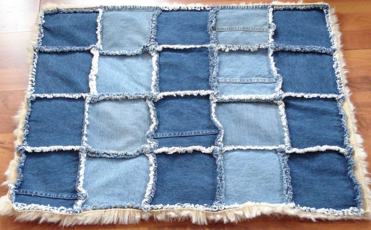 Tappeto di jeans patchwork