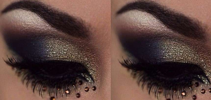 Trucco occhi in stile arabo con strass