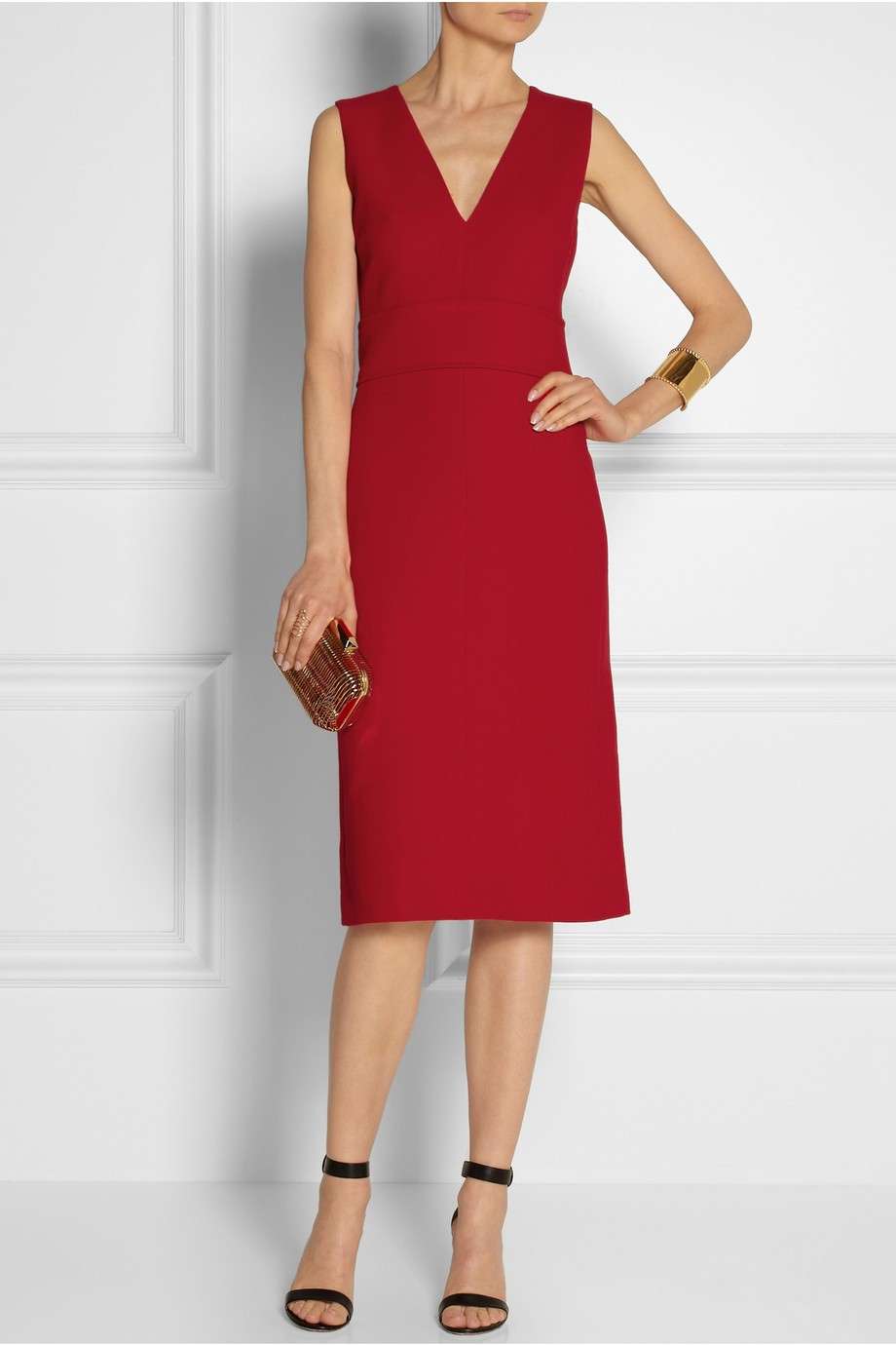 Tubino rosso midi Victoria Beckham