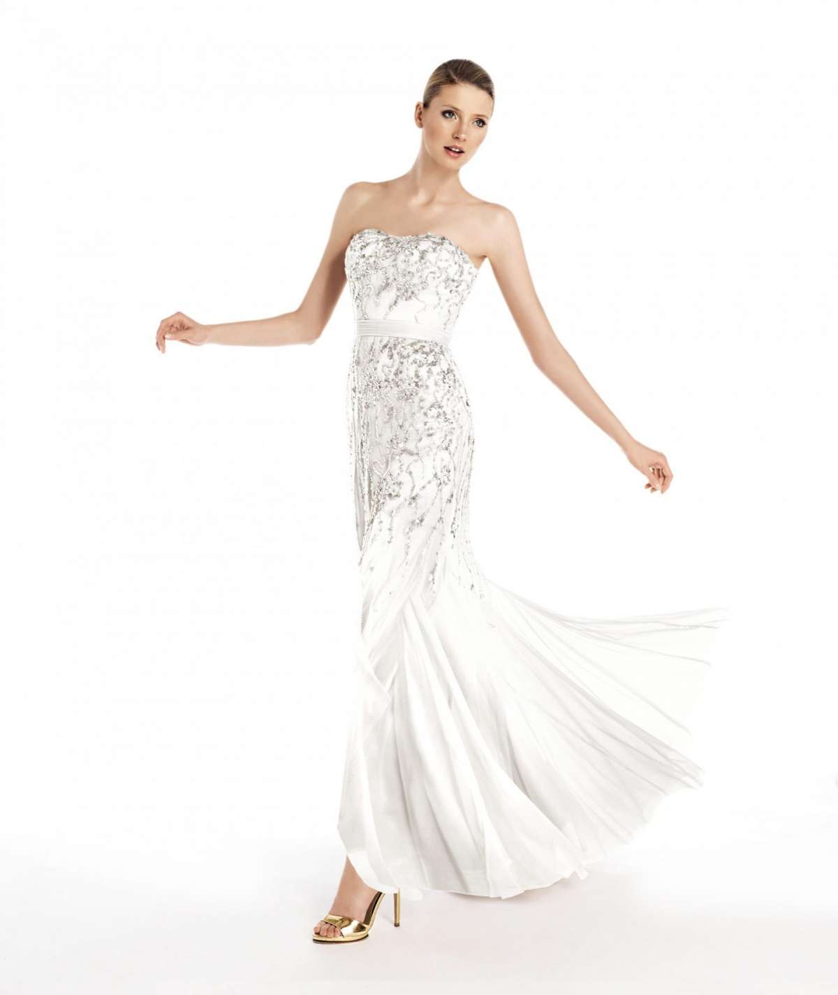 Abito con corpetto strapless Pronovias