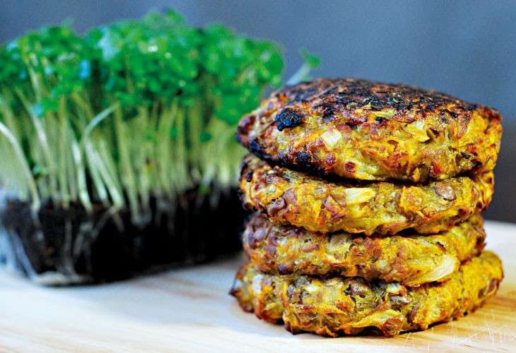 Burger di lenticchie e verdure