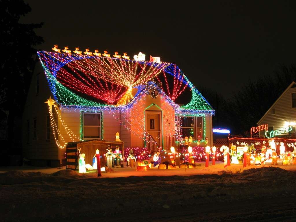 Presepe luminoso per il giardino