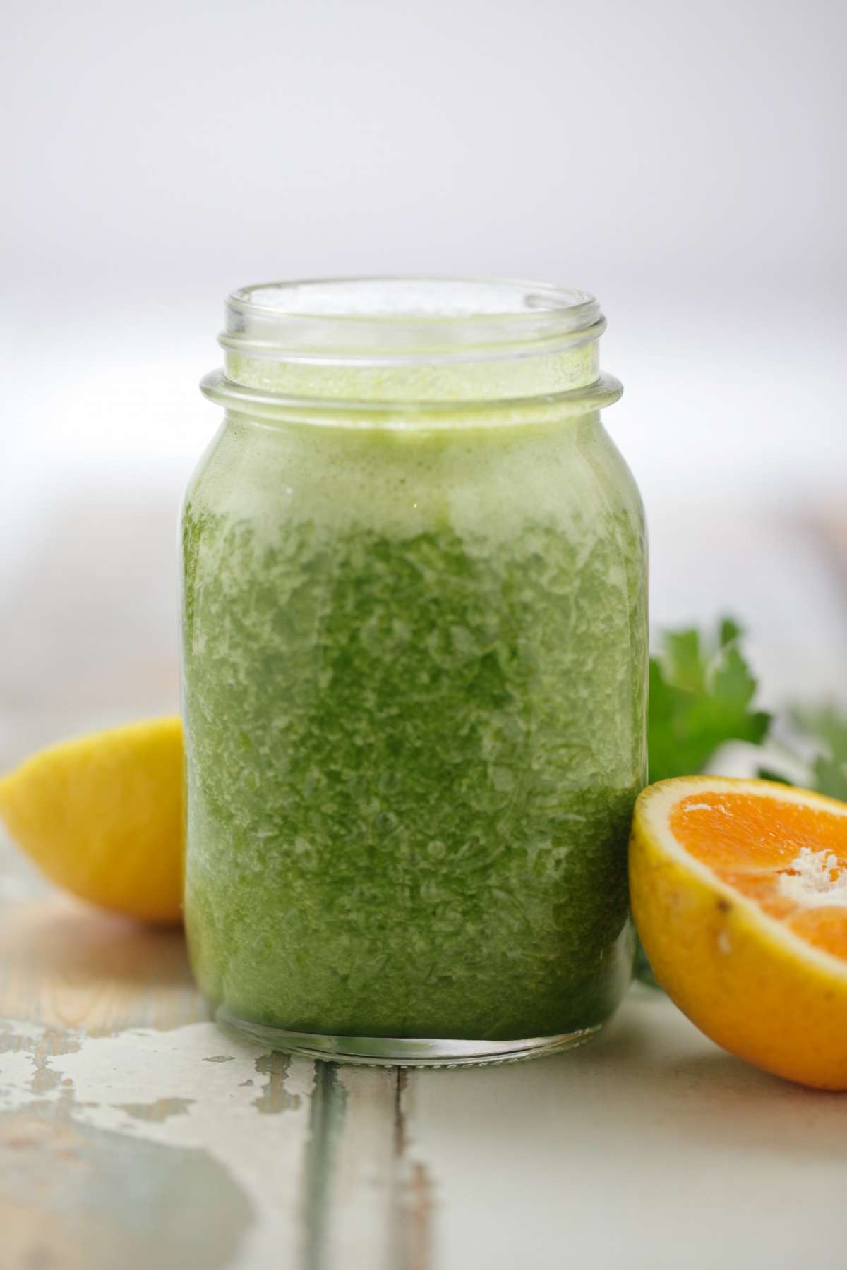 Smoothie spinaci, arancia e limoni