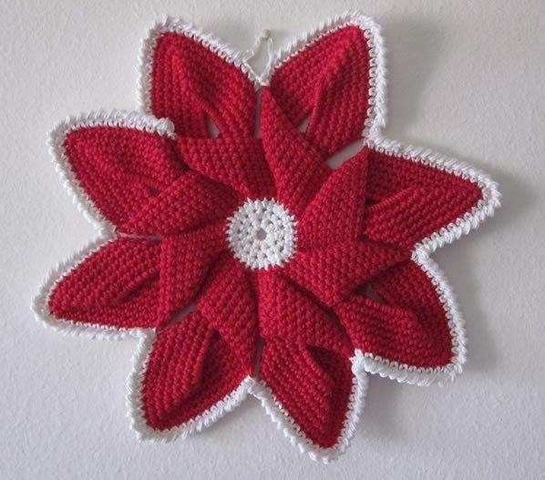 Stella di Natale rossa crochet