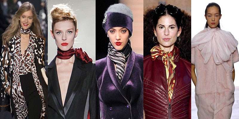 Le sciarpe indossate come foulard