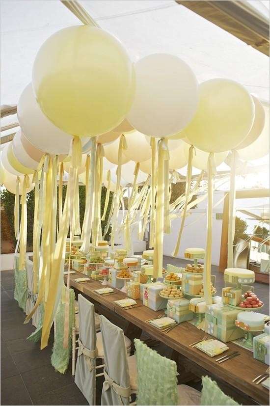 Palloncini gialli e bianchi per una festa
