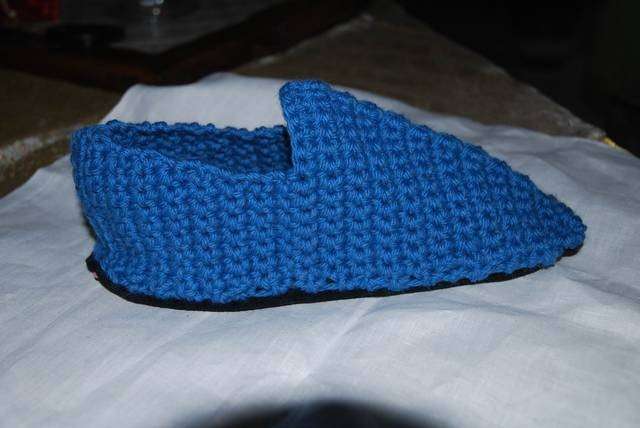 Pantofole in lana blu elettrico