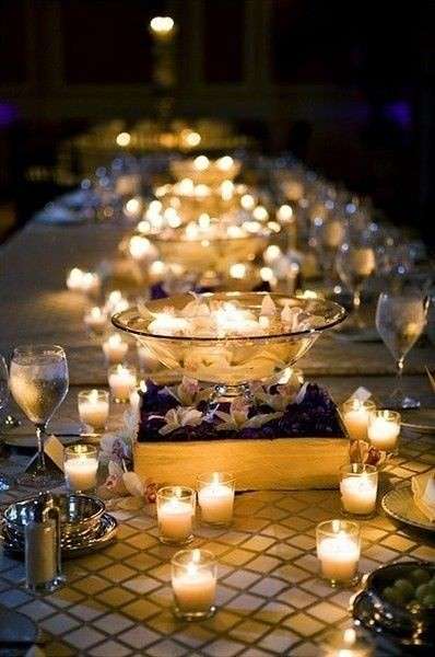 Piccole candele per il matrimonio
