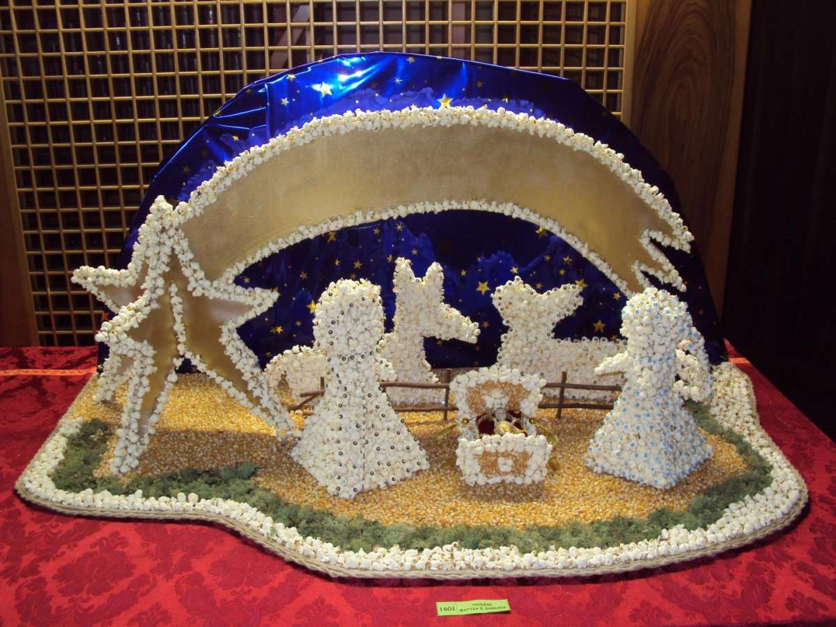 Presepe con i pop corn