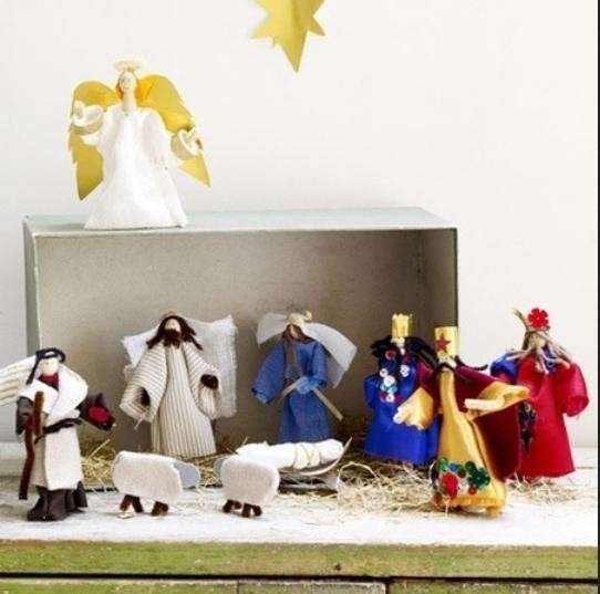 Presepe con il materiale riciclato