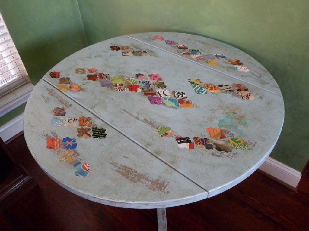 Tavolo tondo decorato