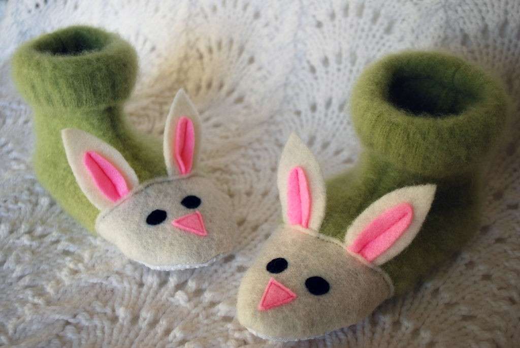 Calzini di lana con coniglietti