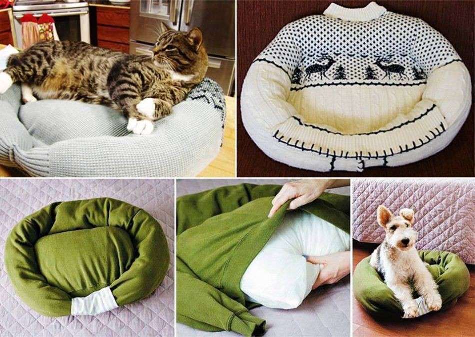 Cuccia per animali con maglione