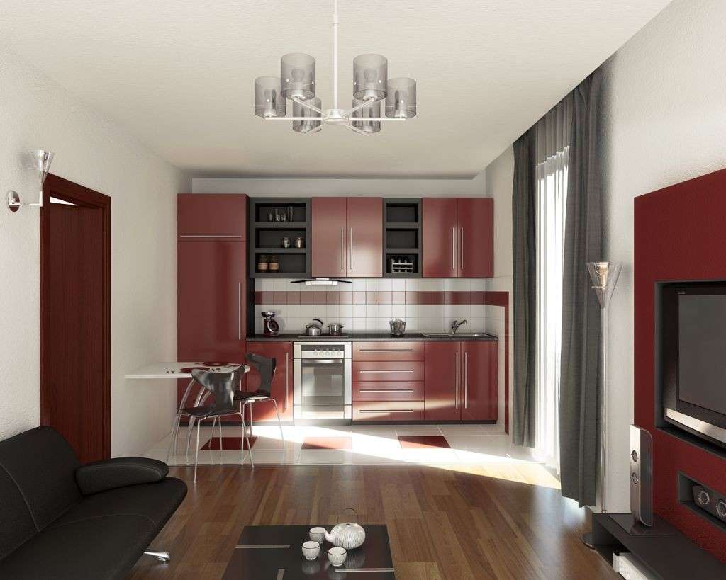 Cucina in linea per zona living