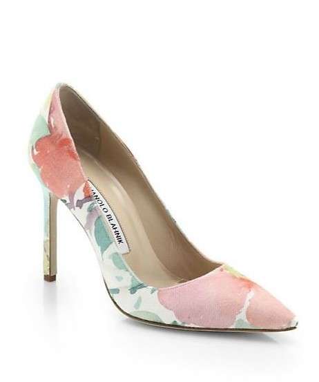 Pumps fiorate Manolo Blahnik