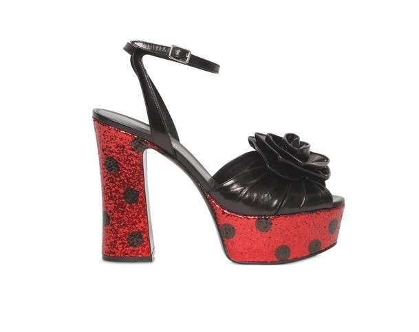 Sandali glitter a pois Saint Laurent