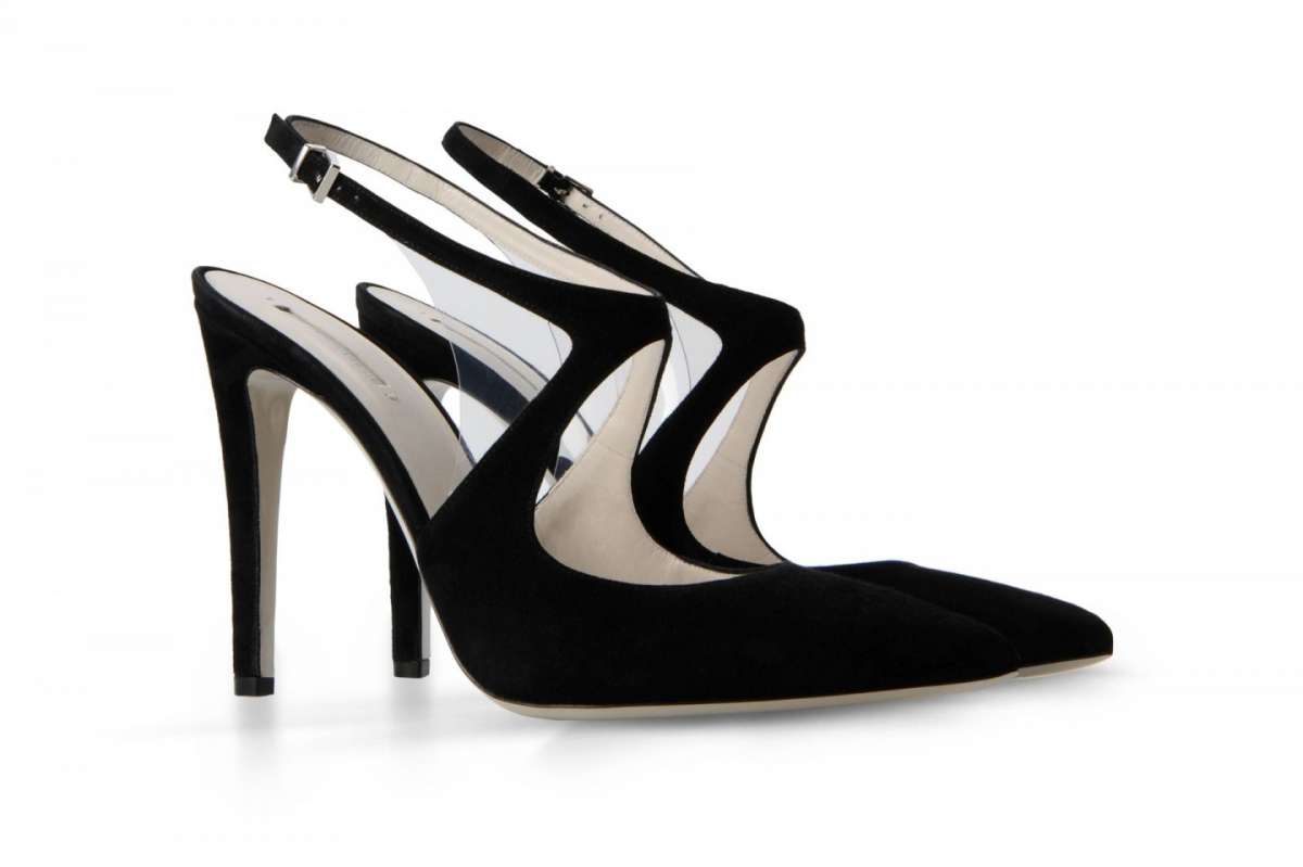 Slingback in suede e pvc