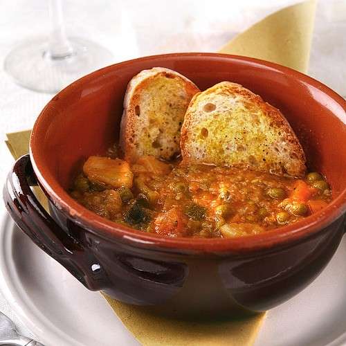 Zuppa di lenticchie e pesce