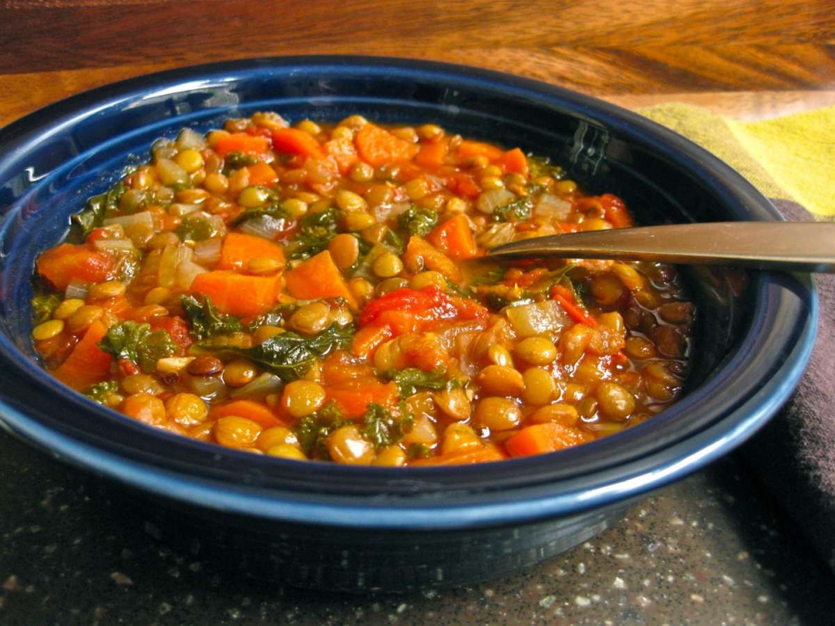 Zuppa di lenticchie e spinaci