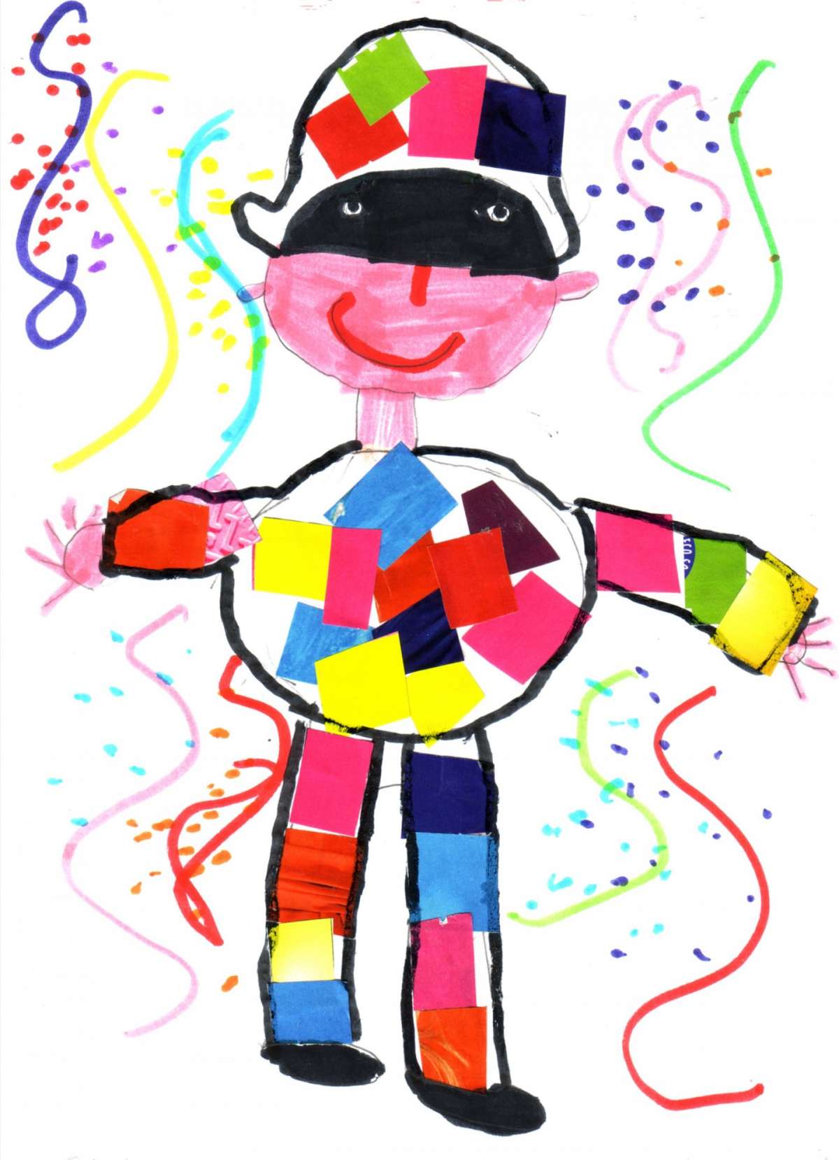 Arlecchino con carta crespa