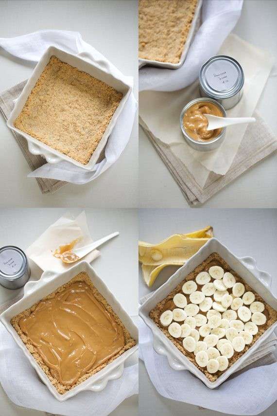 Fasi preparazione banoffee cake