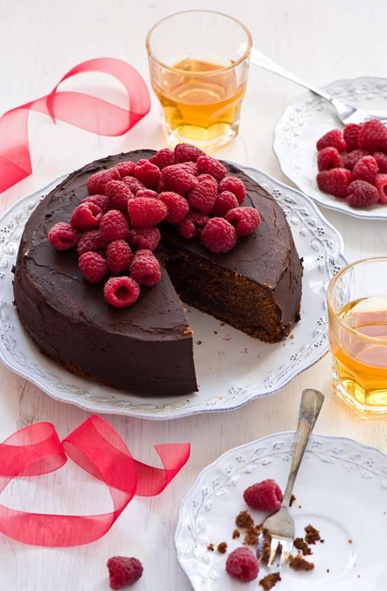 Torta alla Coca Cola e lamponi