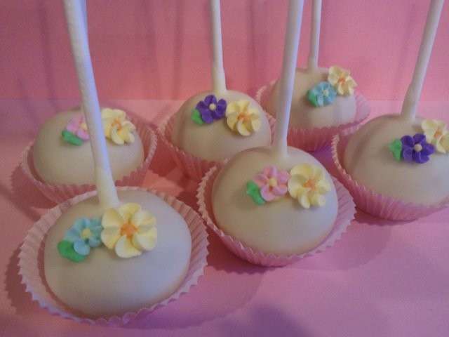 Cake pops con fiori