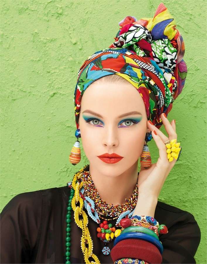 La pashmina con un turbante