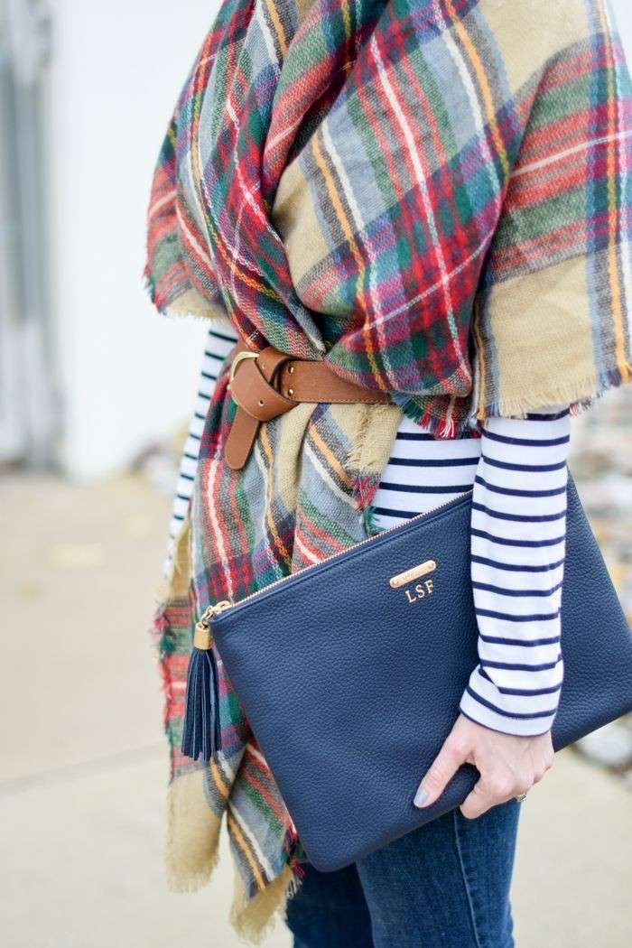 Pashmina fissata con cintura
