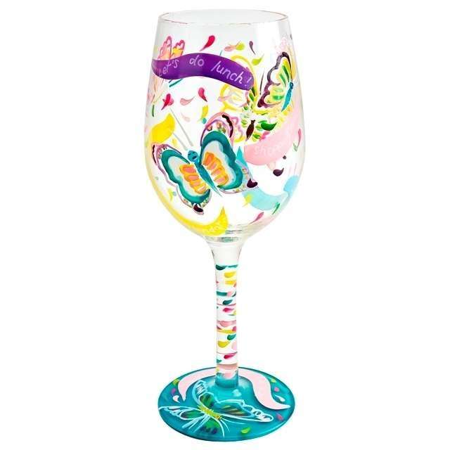 Bicchiere decorato con farfalle