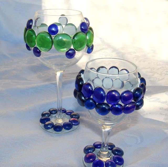 Bicchieri con perle di vetro