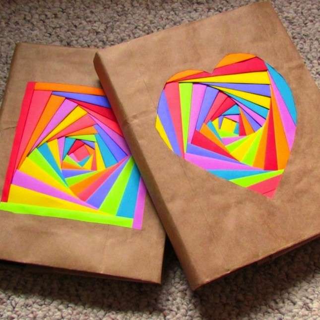Libri con cuore colorato